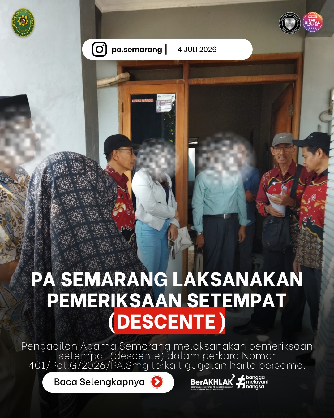 Pelaksanaan Descente PA Semarang - Pencatatan