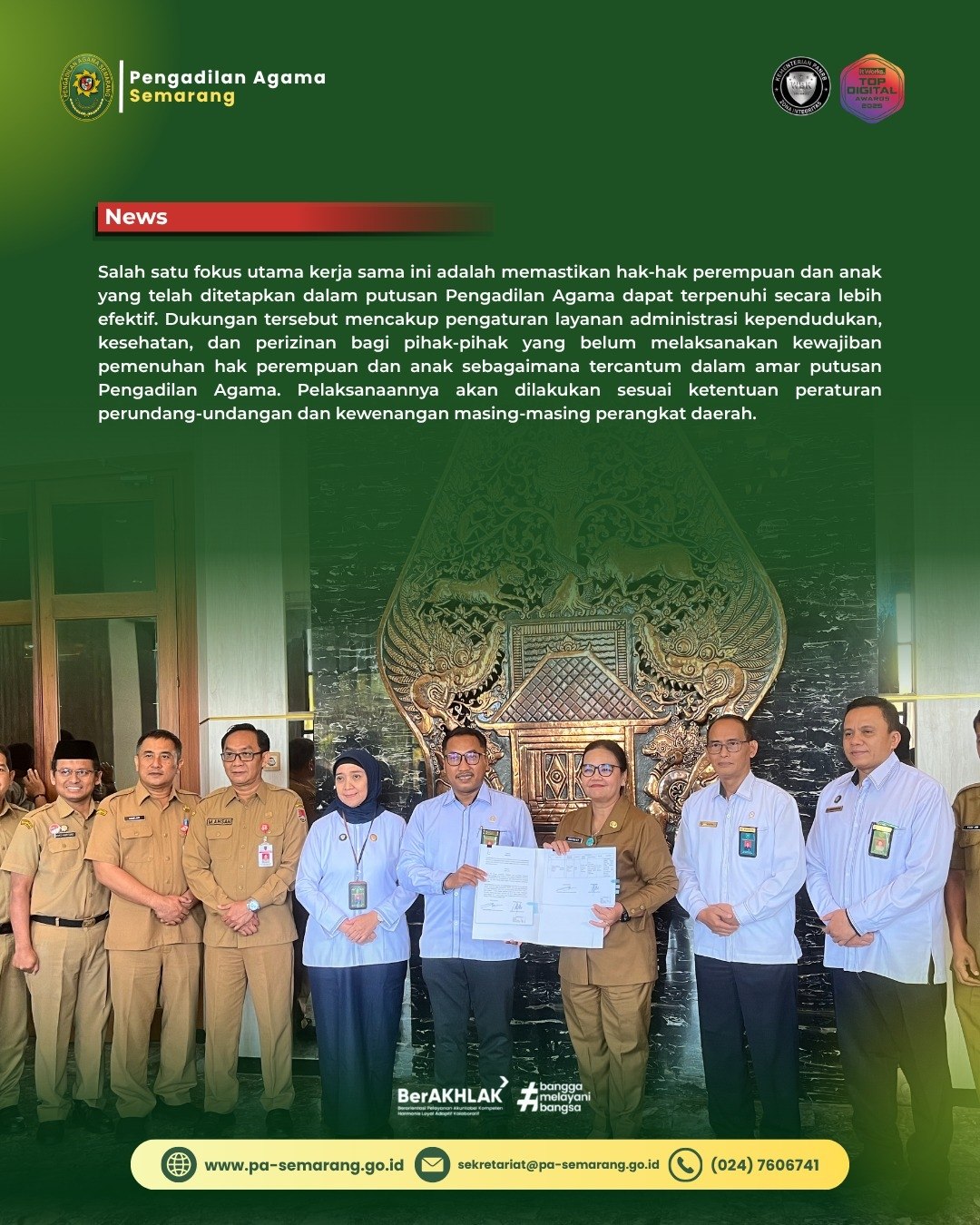 Jajaran Pimpinan PA Semarang dan Perangkat Daerah Pemkot Semarang